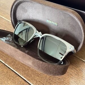 Tom Ford Silver Titanium Square Sunglasses